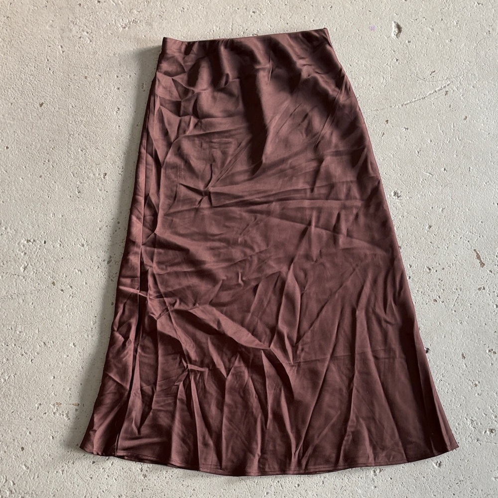 H&M Chocolate Brown Midi Skirt